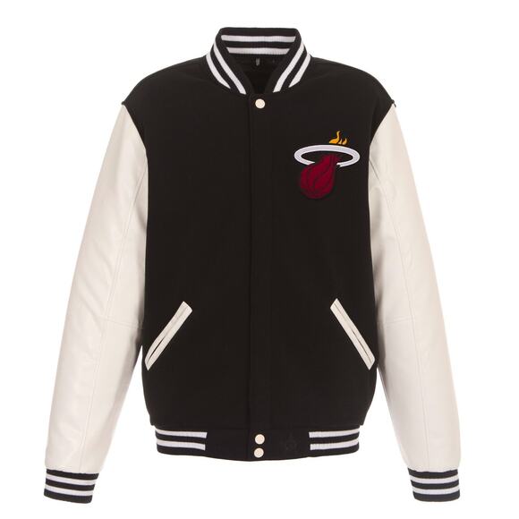 Miami Heat (NBA)  Reversible Fleece Jacket with Faux Leather Sleeves - Picture 2 of 4